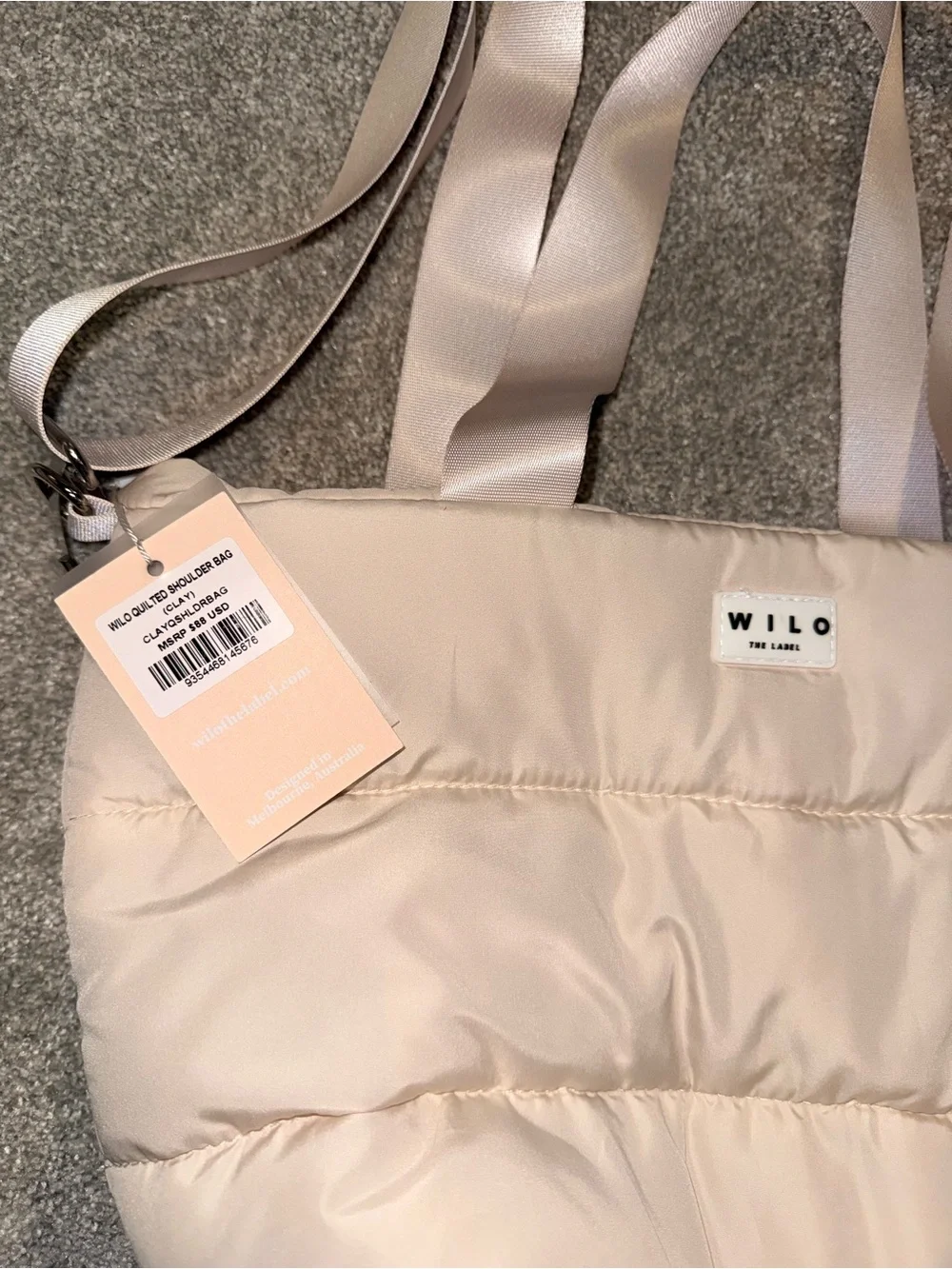 WILO Quilted Puffer Shoulder Bag NWT Crossbody Tote
